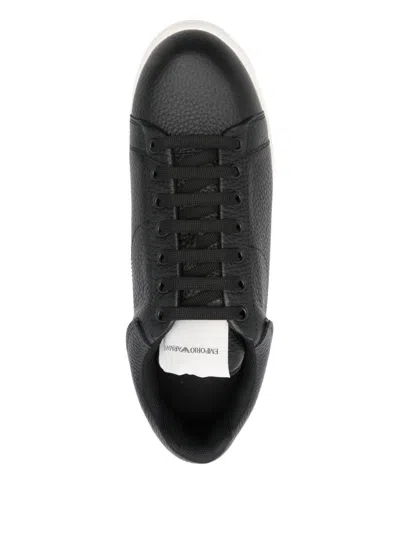 Emporio Armani Exclusive Leather Sneakers In Multi