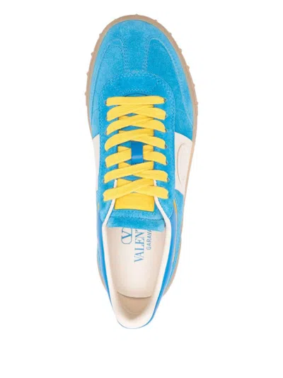 Valentino Upvillage Panelled Suede Sneakers In Blue