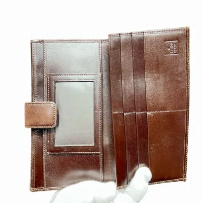 Pre-owned Fendi Brown Canvas Leather Long Wallet (bi-fold) ()