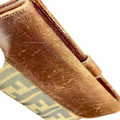 Pre-owned Fendi Brown Canvas Leather Long Wallet (bi-fold) ()