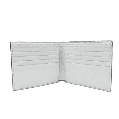 Pre-owned Fendi Light Blue Gray Light Gray Leather Bill Wallet (bi-fold) () In Multi