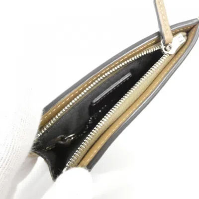 Pre-owned Fendi Silver Sand Canvas Leather Coin Purse/coin Case () In Multi