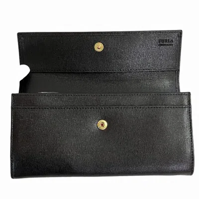 Pre-owned Furla Black Leather Wallet (bi-fold) ()