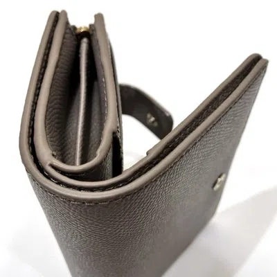 Pre-owned Furla Dark Beige Leather Wallet (bi-fold) ()