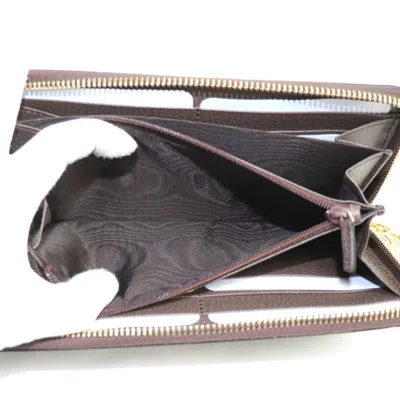 Pre-owned Gucci Beige Gg Canvas Leather Long Wallet (bi-fold) ()