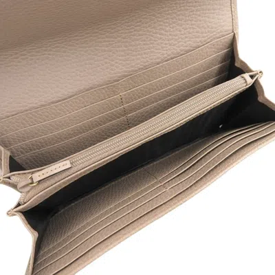 Pre-owned Gucci Beige Leather Coin Purse/coin Case ()