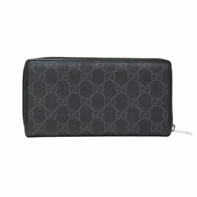 Pre-owned Gucci Black Coated Canvas Long Wallet (bi-fold) ()