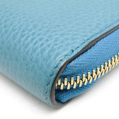 Pre-owned Gucci Blue Green Leather Long Wallet (bi-fold) () In Multi