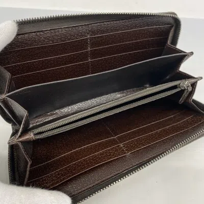 Pre-owned Gucci Brown Canvas Long Wallet (bi-fold) ()