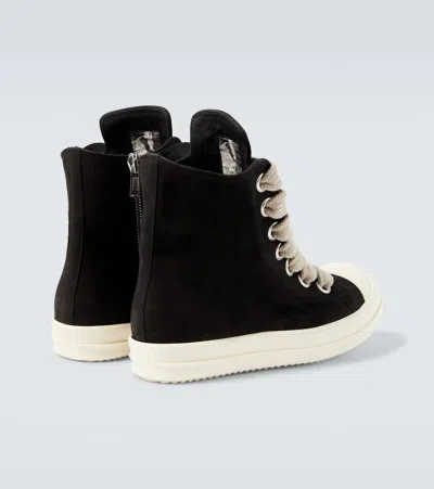 Rick Owens Black Concordians Jumbolace Sneakers In Black