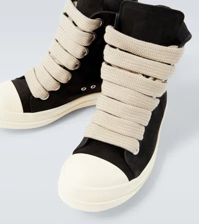 Rick Owens Black Concordians Jumbolace Sneakers In Black