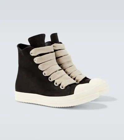 Rick Owens Black Concordians Jumbolace Sneakers In Black