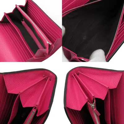 Pre-owned Gucci Pink Leather Chain/shoulder Wallet ()