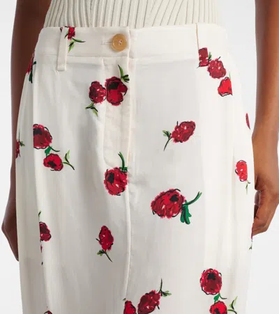 Khaite Lucian Pleated Silk-twill Maxi Skirt In White