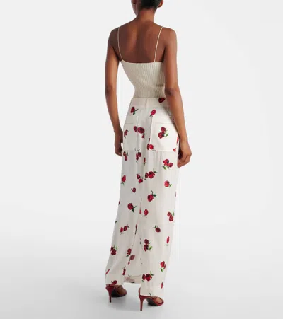 Khaite Lucian Pleated Silk-twill Maxi Skirt In White