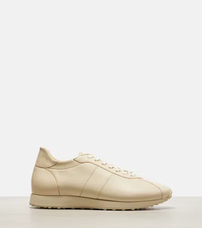 The Row Mica Leather Low-top Sneakers In White