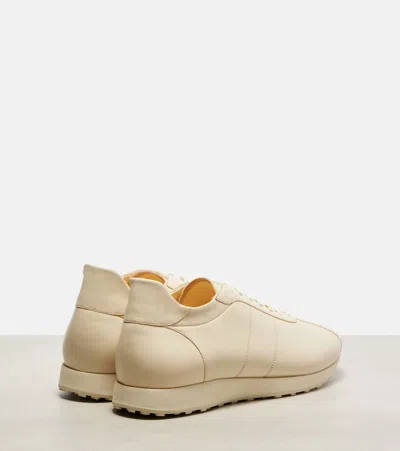 The Row Mica Leather Low-top Sneakers In White