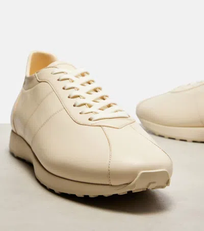 The Row Mica Leather Low-top Sneakers In White