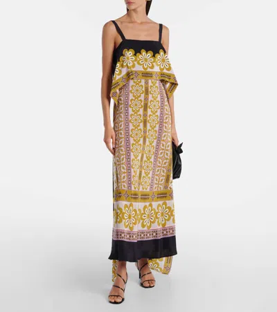 La Doublej Slip-around Floral-print Maxi Dress In Green