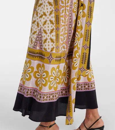 La Doublej Slip-around Floral-print Maxi Dress In Green