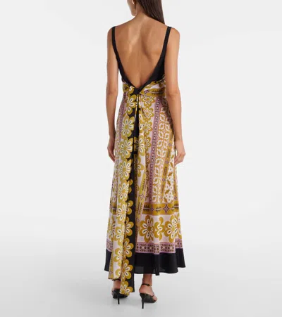 La Doublej Slip-around Floral-print Maxi Dress In Green
