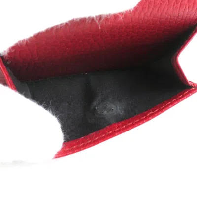 Pre-owned Gucci Red Color Leather Wallet (tri-fold) ()
