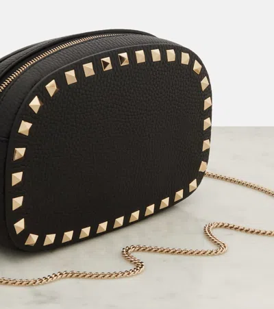 Valentino Borsa A Tracolla Rockstud In Pelle Nera Donna In Black