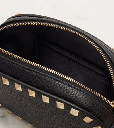 Valentino Borsa A Tracolla Rockstud In Pelle Nera Donna In Black