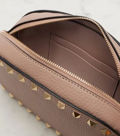Valentino Rockstud Mini Grainy Leather Crossbody In Pink