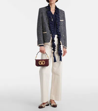 Valentino Garavani Valet Du Roi Leather-trimmed Floral-jacquard Ballet Flats In Multi