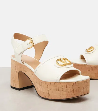 Valentino Garavani Vlogo Signature Sandal In Calfskin 80mm Woman Ivory 39 In White