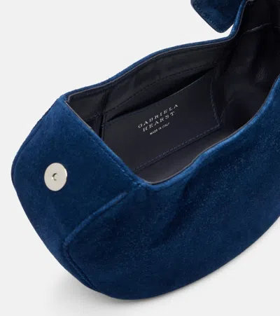 Gabriela Hearst Soft Demi Mini Suede Clutch In Blue
