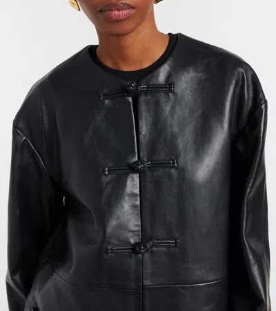 Rohe Oversized Leather Jacket In Black