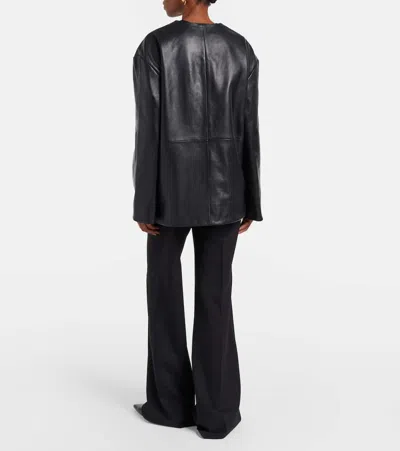 Rohe Oversized Leather Jacket In Black