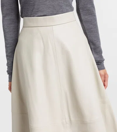 Rohe Róhe Midi Leather Skirt In White
