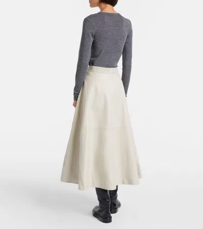 Rohe Róhe Midi Leather Skirt In White