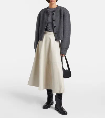 Rohe Róhe Midi Leather Skirt In White