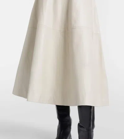 Rohe Róhe Midi Leather Skirt In White