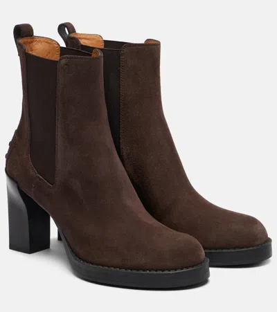 Tod's Suede Boots In Brown