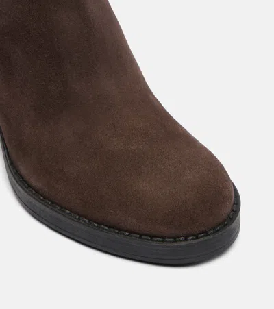 Tod's Suede Boots In Brown
