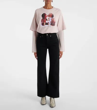 Acne Studios 5-pocket Flared Organic Cotton Jeans In Black