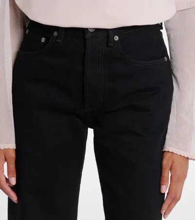 Acne Studios 5-pocket Flared Organic Cotton Jeans In Black