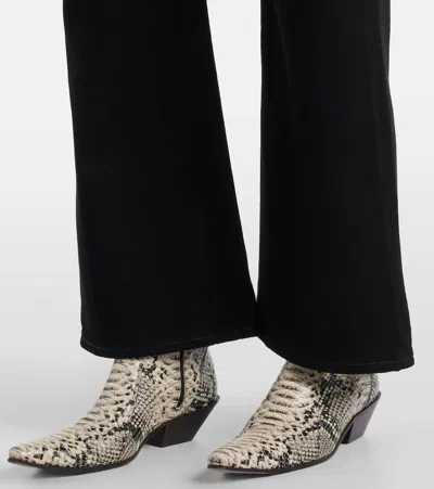 Acne Studios 5-pocket Flared Organic Cotton Jeans In Black