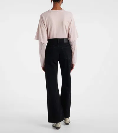 Acne Studios 5-pocket Flared Organic Cotton Jeans In Black