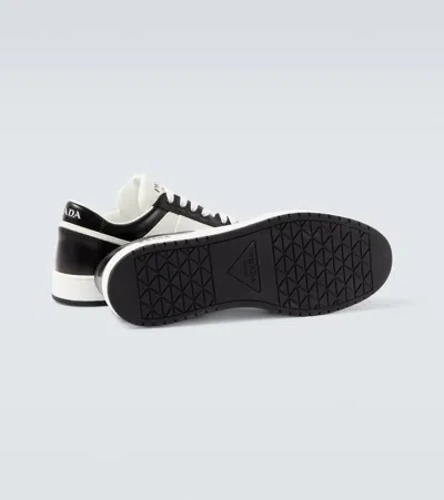 Prada White/black Leather Sneaker Downtown In White