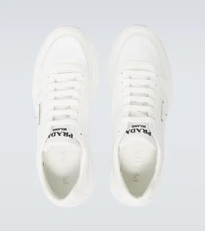 Prada Low-top Re-nylon And Leather Sneakers In White