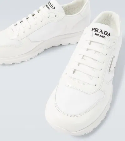 Prada Low-top Re-nylon And Leather Sneakers In White