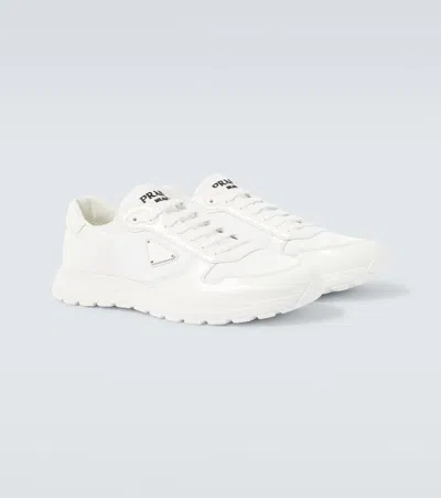 Prada Low-top Re-nylon And Leather Sneakers In White