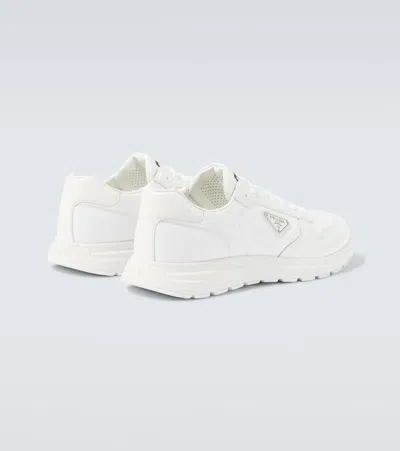Prada Low-top Re-nylon And Leather Sneakers In White