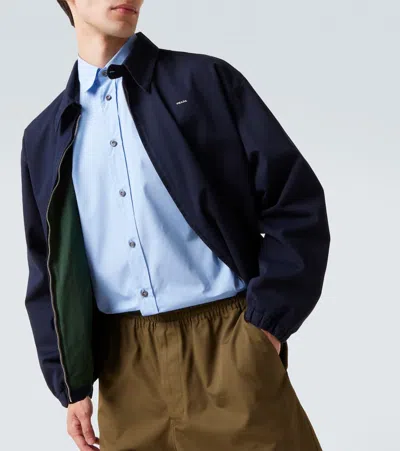 Prada Light Blue Stretch Poplin Shirt In Blue